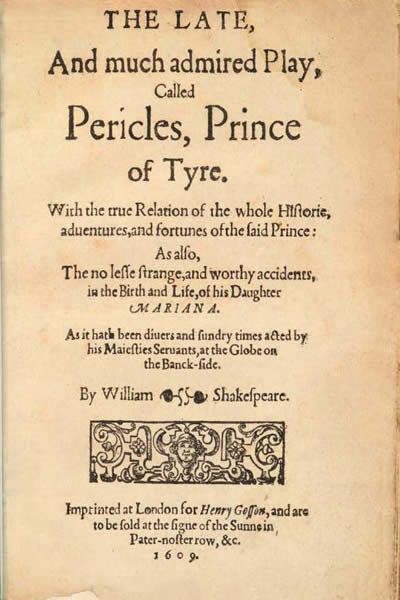 Pericles, Prince of Tyre